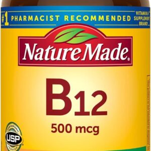 مکمل B12 نیچر مید 500mg افزایش انرژی و متابولیسم طبیعی بدن 120 عددی اصل آمریکا